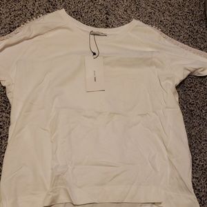 Zara Top with Pearls white xl